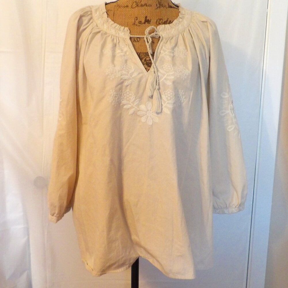 Womans Wonderly Beige Blouse 4x